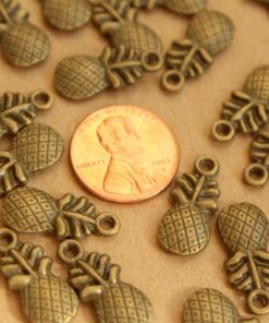 15 pc. Antique Bronze Pineapple Charms, 19.5mm x 9mm | MIS-058