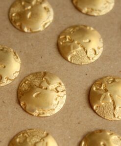 8 pc. Raw Brass Globes - Eastern Hemisphere: 18mm diameter - made in USA | RB-696