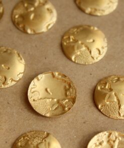 8 pc. Raw Brass Globes - Eastern Hemisphere: 18mm diameter - made in USA | RB-696