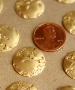 8 pc. Raw Brass Globes - Eastern Hemisphere: 18mm diameter - made in USA | RB-696