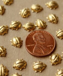 20 pc. Tiny Raw Brass Ladybug Stampings: 8.5mm by 8mm - made in USA | RB-751