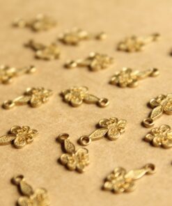 10 pc. Tiny Raw Brass Fleur de Lis Charms: 11.5mm by 6mm - made in USA | RB-810