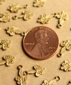 10 pc. Tiny Raw Brass Fleur de Lis Charms: 11.5mm by 6mm - made in USA | RB-810