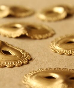 2 pc. Raw Brass Masquerade Mask Stampings: 34mm by 19mm - made in USA | RB-711
