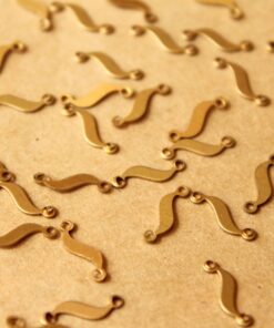 24 pc. Tiny Raw Brass Squiggle Connectors: 2mm by 11mm - made in USA | RB-756