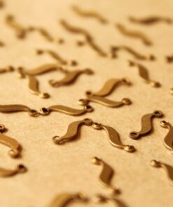 24 pc. Tiny Raw Brass Squiggle Connectors: 2mm by 11mm - made in USA | RB-756