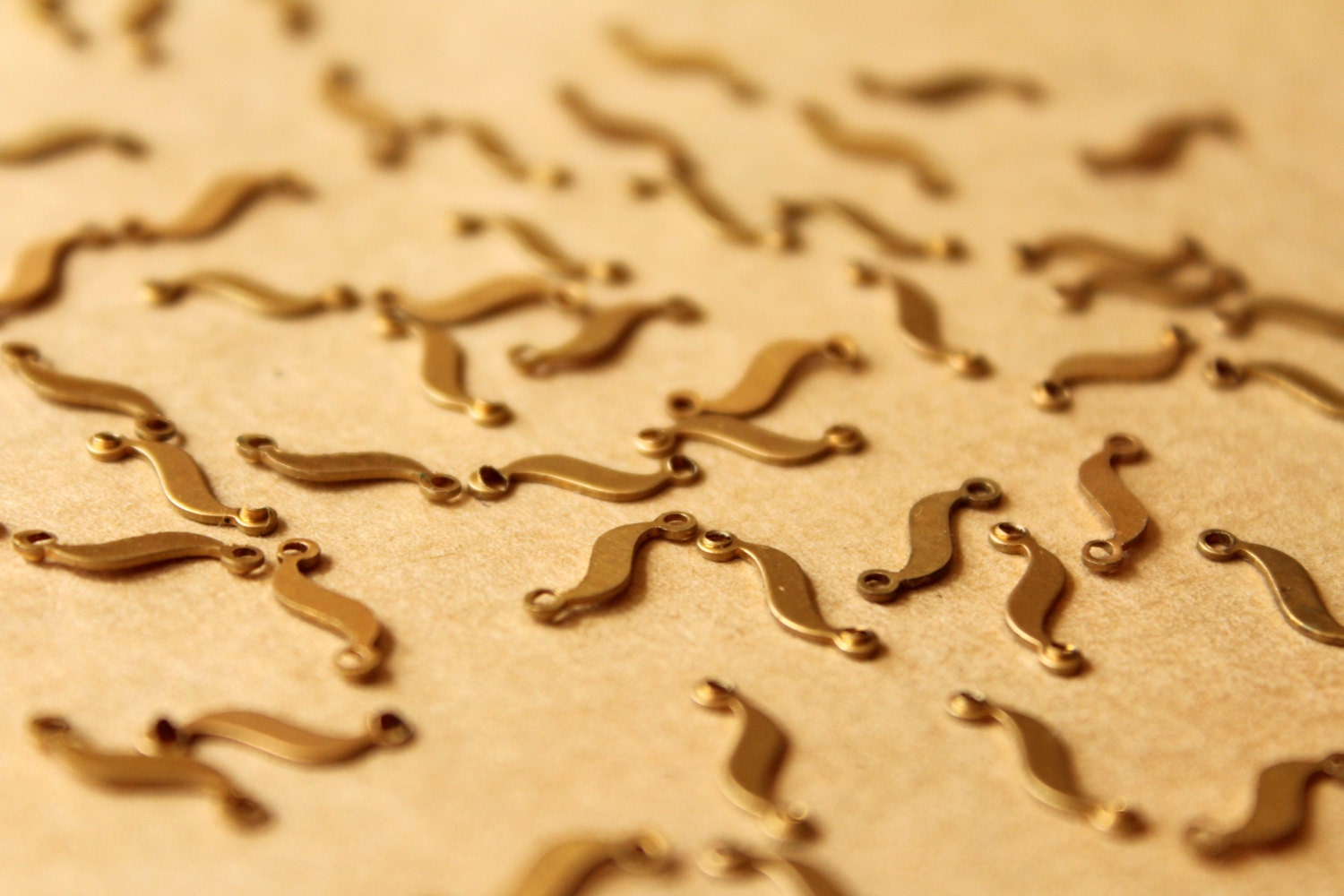 24 pc. Tiny Raw Brass Squiggle Connectors: 2mm by 11mm - made in USA | RB-756