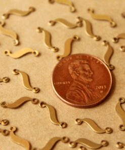 24 pc. Tiny Raw Brass Squiggle Connectors: 2mm by 11mm - made in USA | RB-756