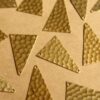8 pc. Raw Brass Hammered Triangle Three Hole Connectors - Top & Bottom Holes : 18.5mm by 27.5mm - made in USA | RB-788