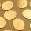 6 pc. Raw Brass Hammered Ovals: 24 mm by 20mm - made in USA | RB-854