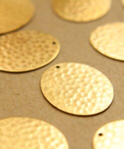 6 pc. Raw Brass Hammered Ovals: 24 mm by 20mm - made in USA | RB-854