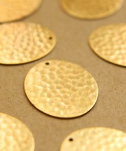 6 pc. Raw Brass Hammered Ovals: 24 mm by 20mm - made in USA | RB-854