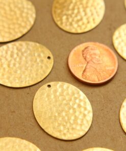 6 pc. Raw Brass Hammered Ovals: 24 mm by 20mm - made in USA | RB-854