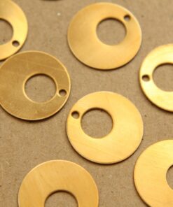 10 pc. Raw Brass Circle in Circle Charms: 19mm diameter - made in USA | RB-858