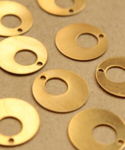 10 pc. Raw Brass Circle in Circle Charms: 19mm diameter - made in USA | RB-858