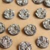 20 pc. Sparkly Dark Silver Resin Druzy Style Cabochons 10.5 - 12mm | RES-601