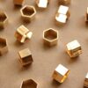 10 pc. Gold Plated Brass Hexagon Tube Beads, 12mm by 8mm | FI-287