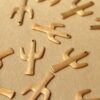 8 pc. Raw Brass Cactus Charms, 25.5mm by 15mm - made in USA | RB-1034