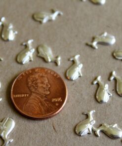 12 pc. Tiny Silver Plated Brass Happy Whales Facing Left: 10mm by 6mm - made in USA | SI-036