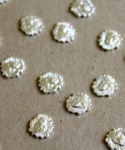 8 pc. Small Silver Plated Brass Lion Heads: 8mm by 8mm - made in USA | SI-019