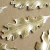 2 pc. Large Silver Plated Brass Oak Leaf Leaves: 71mm by 29mm - made in USA | SI-089