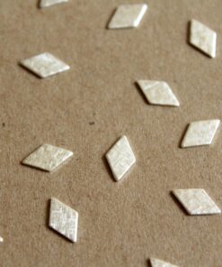 20 pc. Small Silver Plated Brass Crosshatched Diamonds: 11mm by 6.5mm - made in USA | SI-111