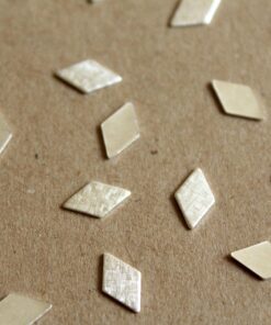 20 pc. Small Silver Plated Brass Crosshatched Diamonds: 11mm by 6.5mm - made in USA | SI-111