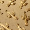 1 pc. Raw Brass Cactus Charms, 29mm by 16mm - made in USA | RB-1062
