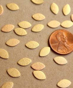 10 pc. Raw Brass Frosted Marquise Shapes: 9.5mm by 6mm - made in USA | RB-1082