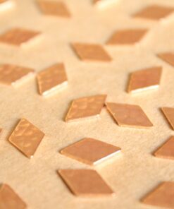 6 pc. Rose Gold Plated Brass Hammered Diamonds: 8mm by 12mm - made in USA | ROS-054
