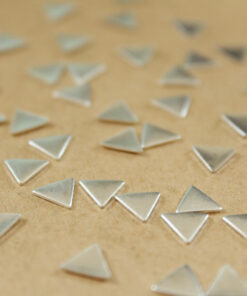 30 pc. Tiny Silver Plated Brass Triangles, 6mm by 6mm - made in USA | SI-160