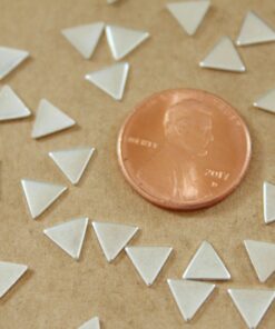30 pc. Tiny Silver Plated Brass Triangles, 6mm by 6mm - made in USA | SI-160