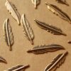 10 pc. Antique Brass Plated Feathers: 32.5mm by 8.5mm - made in USA | AB-019