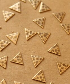 10 pc. Small Raw Brass Hammered Triangles: 8mm by 8mm - made in USA | AB-021