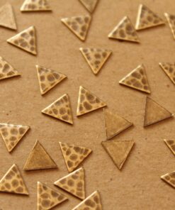 10 pc. Small Raw Brass Hammered Triangles: 8mm by 8mm - made in USA | AB-021