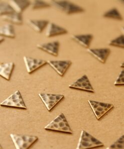 10 pc. Small Raw Brass Hammered Triangles: 8mm by 8mm - made in USA | AB-021