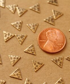 10 pc. Small Raw Brass Hammered Triangles: 8mm by 8mm - made in USA | AB-021