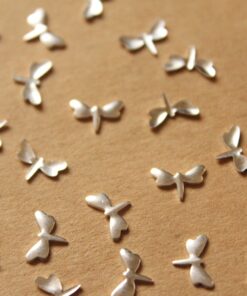 20 pc. Tiny Silver Plated Brass Dragonflies: 8mm by 5mm - made in USA | SI-184