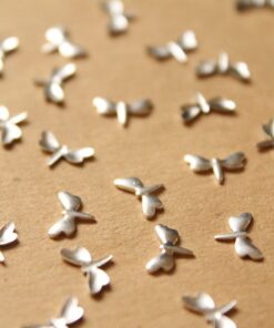 20 pc. Tiny Silver Plated Brass Dragonflies: 8mm by 5mm - made in USA | SI-184