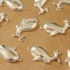 6 pc. 2 Loop Happy Silver Plated Brass Whales: 22mm by 12mm - made in USA | SI-188