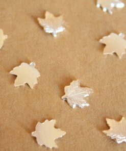 8 pc. Small Silver Plated Brass Maple Leaves: 10mm by 9mm - made in USA | SI-191