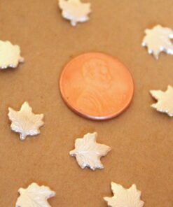 8 pc. Small Silver Plated Brass Maple Leaves: 10mm by 9mm - made in USA | SI-191