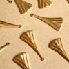 12 pc. Raw Brass Geometric Dangle Charms : 27mm by 12.5mm - made in USA | RB-1110