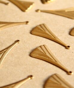 12 pc. Raw Brass Geometric Dangle Charms : 27mm by 12.5mm - made in USA | RB-1110