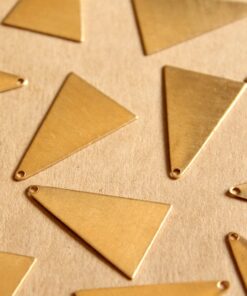 8 pc. Raw Brass Triangle Charms: 18mm by 27mm - made in USA | RB-1130