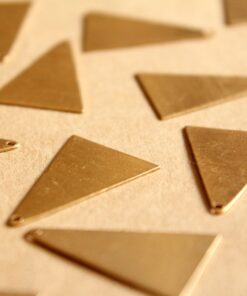 8 pc. Raw Brass Triangle Charms: 18mm by 27mm - made in USA | RB-1130