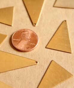 8 pc. Raw Brass Triangle Charms: 18mm by 27mm - made in USA | RB-1130