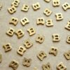 6 pc. Tiny Raw Brass Letter B Stampings - 5.5mm by 5.5mm - made in USA | RB-1170