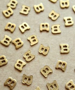 6 pc. Tiny Raw Brass Letter B Stampings - 5.5mm by 5.5mm - made in USA | RB-1170