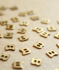 6 pc. Tiny Raw Brass Letter B Stampings - 5.5mm by 5.5mm - made in USA | RB-1170